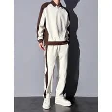 Estilo coreano High-End Casual terno masculino usar um conjunto com roupas bonitas primavera outono contraste cor camiso