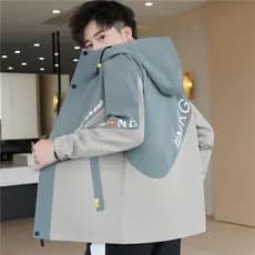 Jaqueta acolchoada masculina forro de lã engrossado jaqueta sazonal na moda com capuz jaqueta acolchoada masculina adole