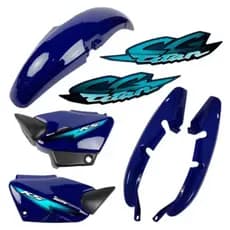 Kit Carenagem Cg Titan 125 Azul 2000 2001 2002 2003 2004 + Adesivos + Evernizado