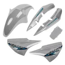 Kit Carenagem Titan 150 Prata  2006 2007 2008 + Adesivos + Envernizado