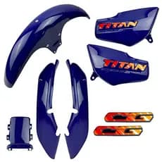 Kit Carenagem Cg Titan 125 Azul 1995 1996 1997 1998 1999 + Adesivos + Evernizado
