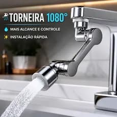 Adaptador Extensor Torneira Rotativa Universal Banheiro Cozinha Lavatório Articulado Giratório 180°