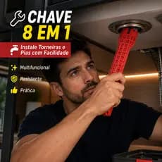 Chave Hidráulica 8 em 1 Torneira Pia Multifuncional Troca Cano Torneira Cozinha Banheiro encanamento