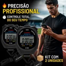 Kit 2 Cronômetro Digital Esportivo Treinos Corridas Bússola Função Relógio alarme Cor preto