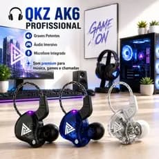 QKZ AK6 fone de ouvido com fio e microfone cobre driver esportivo hifi baixo estéreo no ouvido