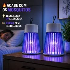 Kit 2 Armadilha Mosquito Repelente eletronico Led Pernilongo Insetos Recarregavel Luz UV Silenciosa