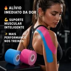 Kit 2 Fita Kinesio Tape Bandagem Elástica Adesiva Alivia a Dor Tape Fisioterapia