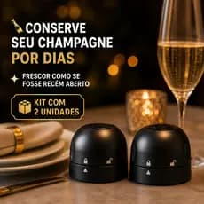 Kit 2 Tampa Rolha para Vinho Champagne Inteligente a Vácuo Pressão Hermética Reutilizável Garrafas
