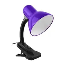 Luminaria de mesa com Garra Presilha Articulavel Abajur Cor Roxo