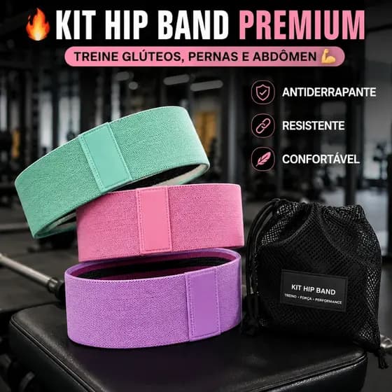 Kit 3 Faixas Elásticas Resistência 3 Intensidades Exercícios Treino e Fisioterapia Hip Bands
