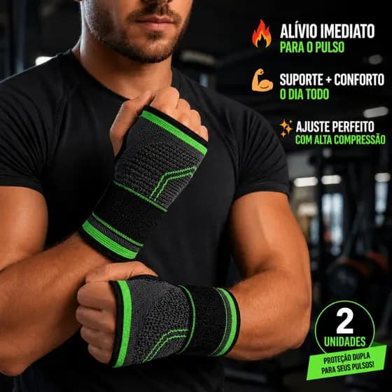 Kit 2 Munhequeira De Compressão Tendinite Ortopédica com Strap de Ajuste Alívio Dor