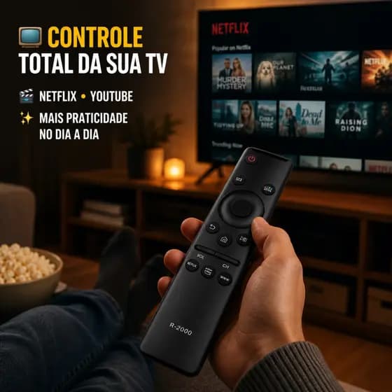Controle Remoto Samsung Smart TV 4K Universal Botão Netflix Prime Video GloboPlay