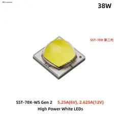 38W LUMINUS SST-70 Gen2 Segunda Geração Destaque Contas de Lâmpada de Luz Branca 6V 12V 5050 LED DIY Iluminação Forte La