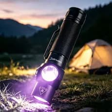 Lanterna de alumínio UV USB recarregável ultravioleta caminhadas ao ar livre acampamento à prova dwaterproof água dupla