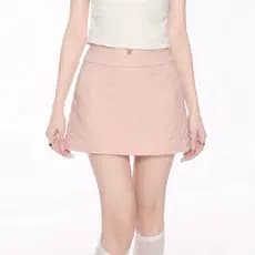 Rosa cintura alta doce rosa plissado texturizado saia feminina verão novo estilo cintura alta mais magro olhar A linha A