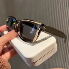 Óculos de sol retrô verde oliva olho de gato com armação transparente feminino novo estilo versão coreana óculos de sol