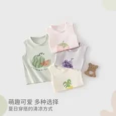 Colete de bebê masculino feminino bebê topo verão sem mangas colete roupas superiores frutas Mo algodão colete infantil