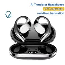 Bluetooth 5.4 Fones De Ouvido AI Tradução Em Tempo Real Suporte 144 Idiomas Alta Fidelidade Redução Ruído