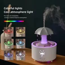 Nuvem Chuva Rotativa Guarda-Gota De Água Máquina De Aromaterapia Umidificador De Ar Difusor Fonte 7 Cores LED Night Ligh