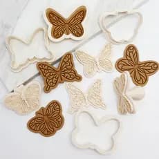 [Estoque pronto] Molde de biscoito borboleta desenho animado cozimento faça você mesmo molde de Fondant 3D prensa tridim