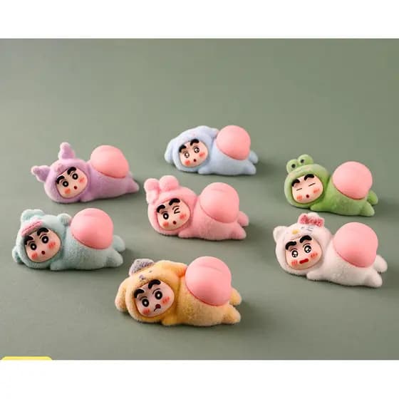 [Estoque pronto] Enfeites de mesa brinquedos novo estilo bunda feliz Shin-Chan partículas fofas par de resina caixa cega