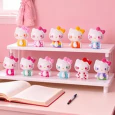 [Estoque pronto] Bonito desenho animado criativo arco-íris doce gatinho artesanato em resina decoração de Anime decoraçã