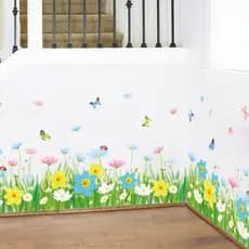 [Estoque pronto] XL7186 Flor Rodapé Adesivo de Parede Terceira Geração Removível Adesivo de Parede PVC Filme Transparent