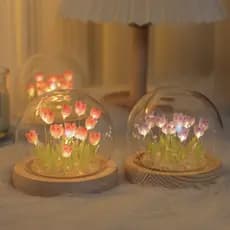 [Estoque pronto] DIY presente criativo capa de vidro luz noturna 3.8 deusa Festival dia feminino atmosfera luz tulipa lu