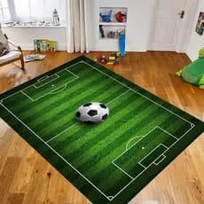Tapete de Futebol Osimiccp para Quarto, 3'x5' Antiderrapante, Tapete Esportivo, Tapetes de Campo de Futebol para Sala de