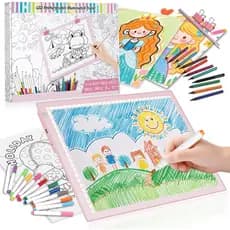 Kits de Mesa de Desenho LED Rosa - Tabela Luminosa de 15" para Acessórios de Pintura com Diamantes, Melhor Presente de A