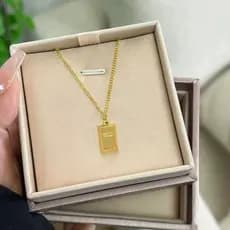 [Estoque pronto] Areia ouro jóias simulação ouro ficar rico pequeno tijolo colar feminino loja de ouro High-End ouro tij