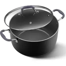 Panela Antiaderente de 10 Quartos com Tampa, Panela de Cerâmica para Sopa com Tampa, Panela de Indução com Cabo de Silic