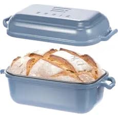 Panela de Ferro Fundido Esmaltada com Tampa para Assar Pão de Fermentação Natural, Formas de Pão de 10×6 com Tampa para