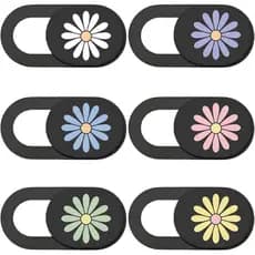 6 Peças de Protetores de Câmera para Laptop, Capa Deslizante para Webcam com Padrão Floral de Margaridas, Protetor de Pr