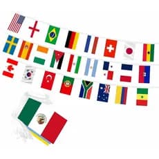 1 Conjunto de Bandeirolas com Bandeiras de 48 Países para a Copa do Mundo de 2026, Pequenas Mini Bandeiras em Cordão par