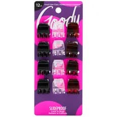 Presilhas de Cabelo Goody Pequenas e Básicas, 12 Unidades – Presilhas de 3 Garras para Todos os Tipos de Cabelo, Cores N