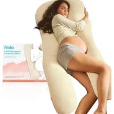 Almofada de Gravidez Frida Mom com Suporte Total para o Corpo, Almofada de Gravidez Refrescante, Envolvente para Suporte