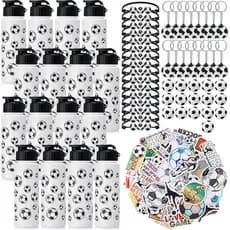 LemonRoad Conjunto de 164 Peças de Artigos para Festa Esportiva: 16 Copos Plásticos, 16 Pulseiras com Pingentes, 16 Chav