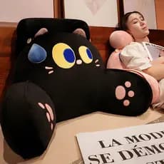 [Estoque pronto] Bonito suado olhos grandes pelúcia apoio lombar escritório sedentário almofada de apoio lombar cabeceir