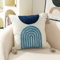 [Estoque pronto] Estilo boêmio cumpy travesseiro anel de lã bordado borla fronha b & b decoração para casa travesseiro s