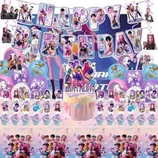 Para Artigos de Festa K Pop Demon Hunters, Conjunto de 50 Peças de Decorações de Aniversário Inclui Faixa, Balões, Espir