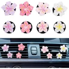 8 Peças de Aromatizadores de Ar para Carro em Forma de Flor - Fragrância Duradoura e Decoração Floral Bonita - Fácil de