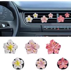 Clipes Decorativos para Saída de Ar do Painel do Carro, Aromatizador de Ar Automotivo com Flor Havaiana, Difusor de Ar C