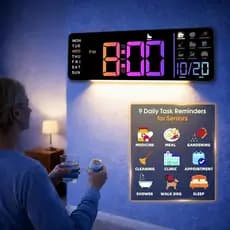 Relógio Hoifen com Dia e Data para Idosos, Relógio de Parede Digital com Calendário e Display Grande de 16" para Demênci