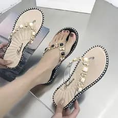 [Estoque pronto] 2025 chinelos femininos sandálias de verão chinelos externos strass moda ins chinelos WJG