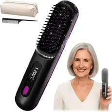 Escova Modeladora Clinora para Cabelos Curtos, Escova de Ar Quente para Cabelos Curtos, Escova Alisadora Sem Fio com Dis