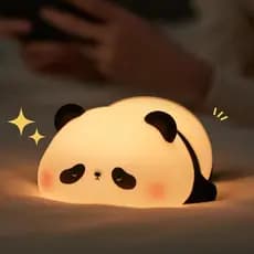 Luminária Noturna Panda, Lâmpada LED Macia e Divertida em Forma de Animal, Luz Noturna Regulável em 3 Níveis (Panda)