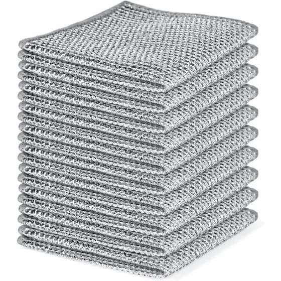 Aidoclip Conjunto de 10 Panos de Lã de Aço Anti-riscos - Panos de Limpeza Multiuso para Cozinha e Banheiro, Conjuntos de