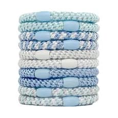 Knekkies Original Elásticos de Cabelo Femininos, Pacote com 10, Elásticos Trançados de Algodão Macio, Suaves para Cabelo