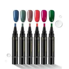 6 x Canetas de Esmalte para Unhas, Canetas de Esmalte para Arte em Unhas, Canetas de Esmalte em Gel de Secagem Rápida, C